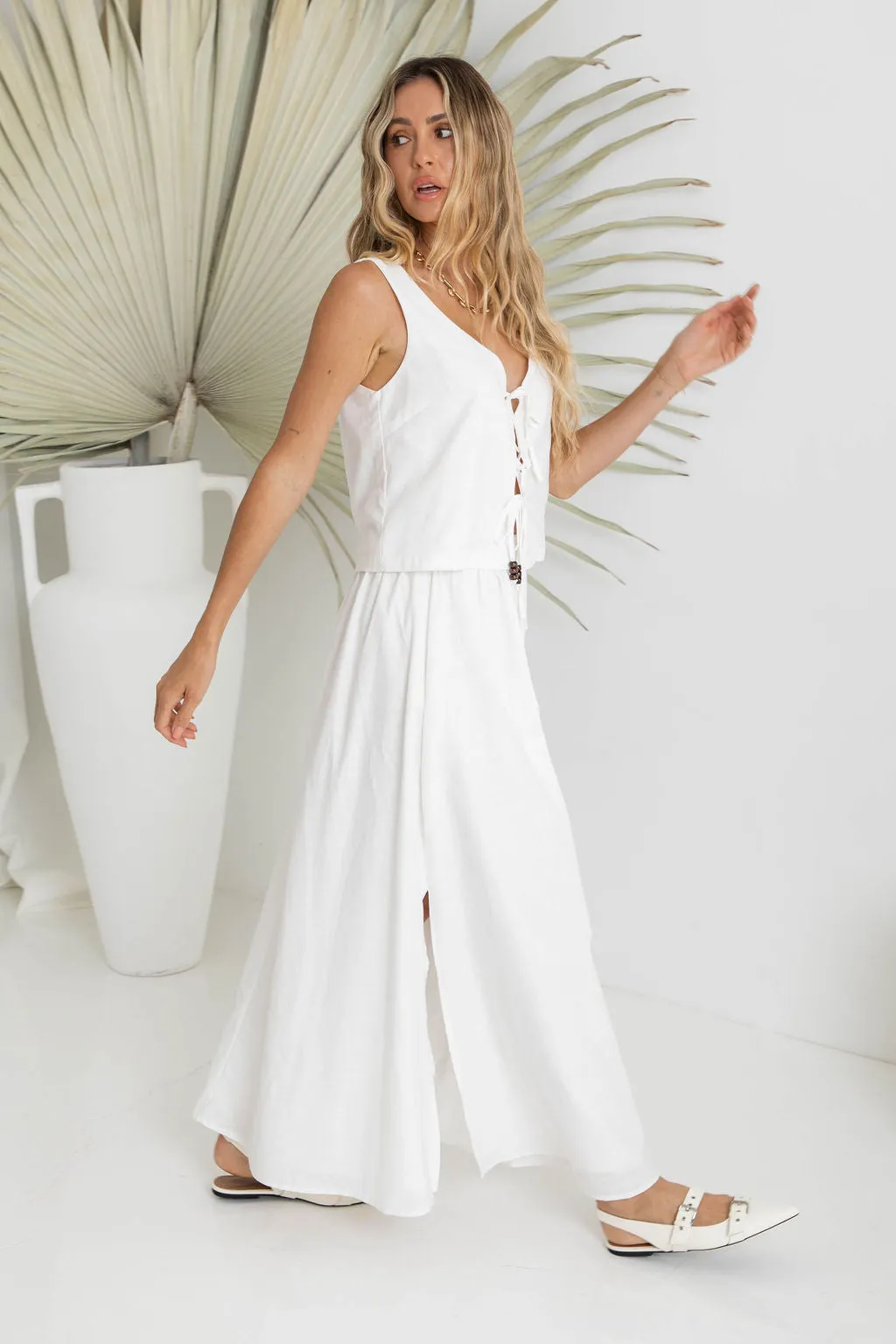 Caprise Maxi Skirt - White