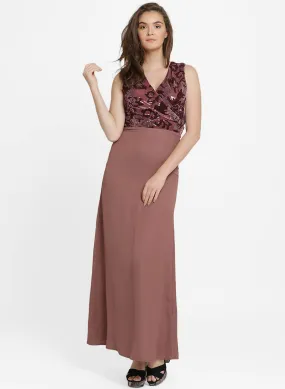 Caroline Velvet Sequin One Shoulder Maxi