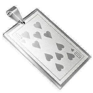 Casino Poker Playing Cards Stainless Steel Pendant Necklace