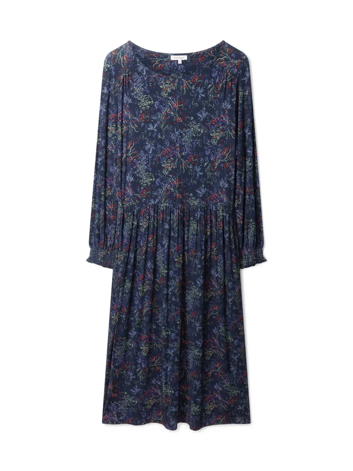 Cassia Tencel™ Printed Shirt Dress - Navy