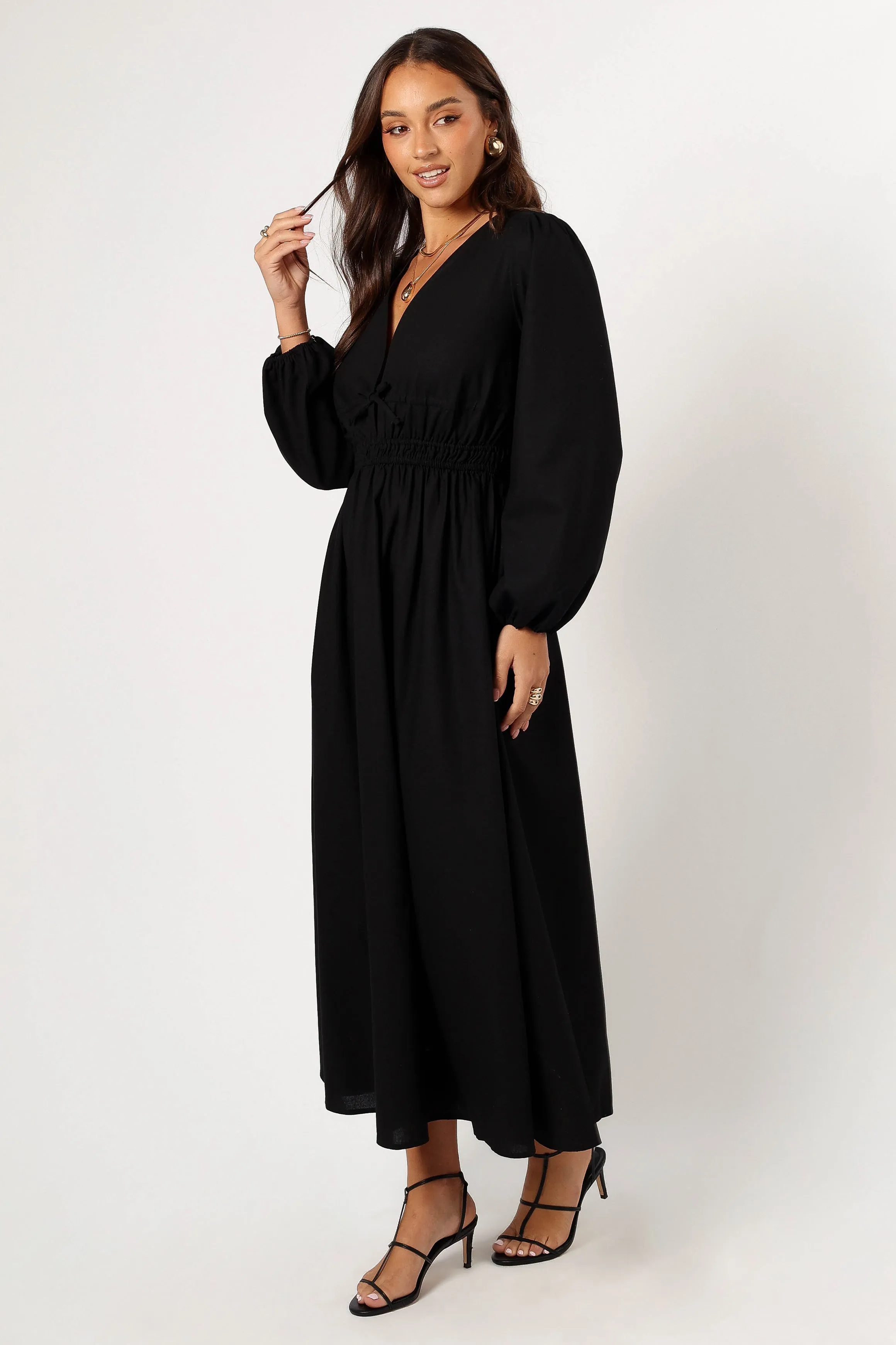 Cece Long Sleeve Maxi Dress - Black