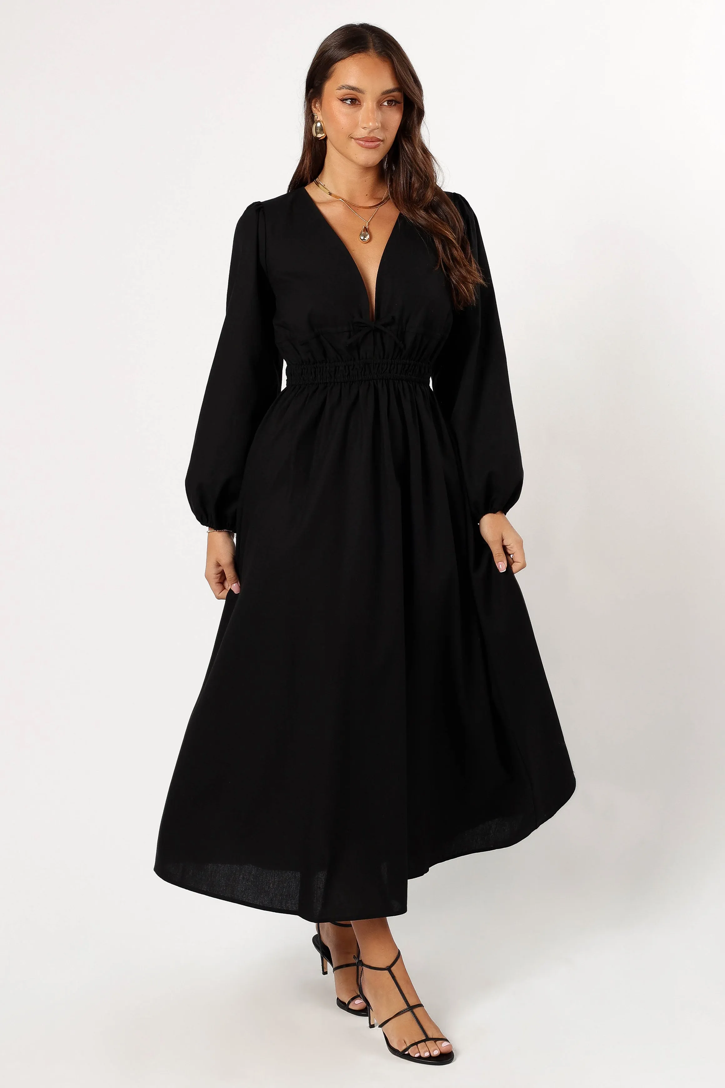 Cece Long Sleeve Maxi Dress - Black