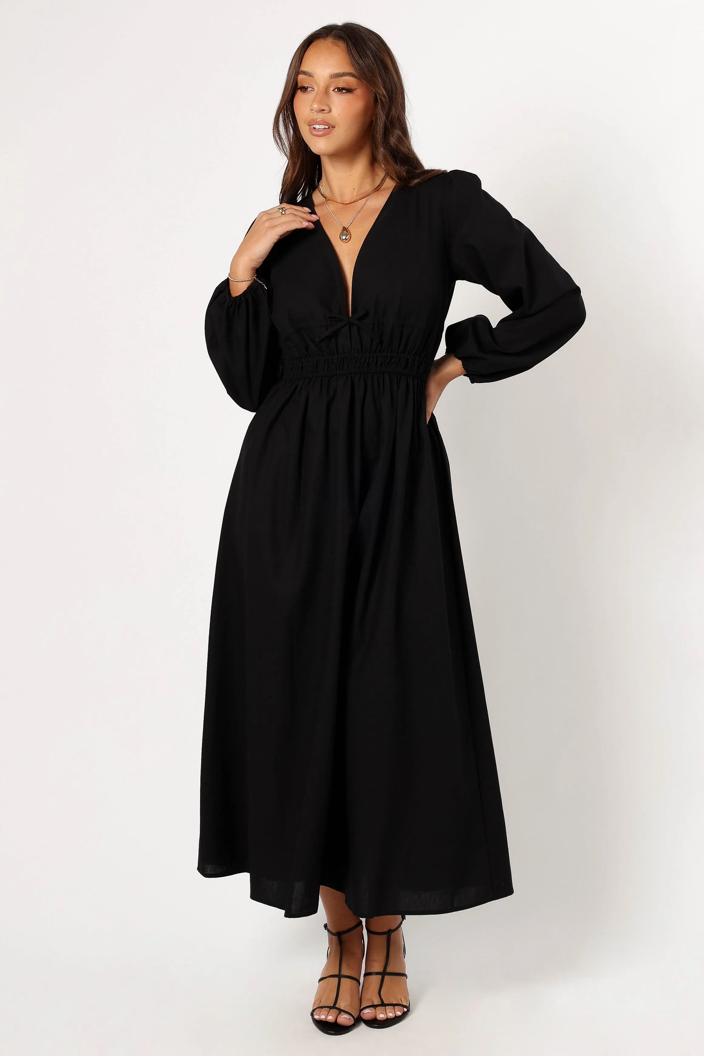 Cece Long Sleeve Maxi Dress - Black