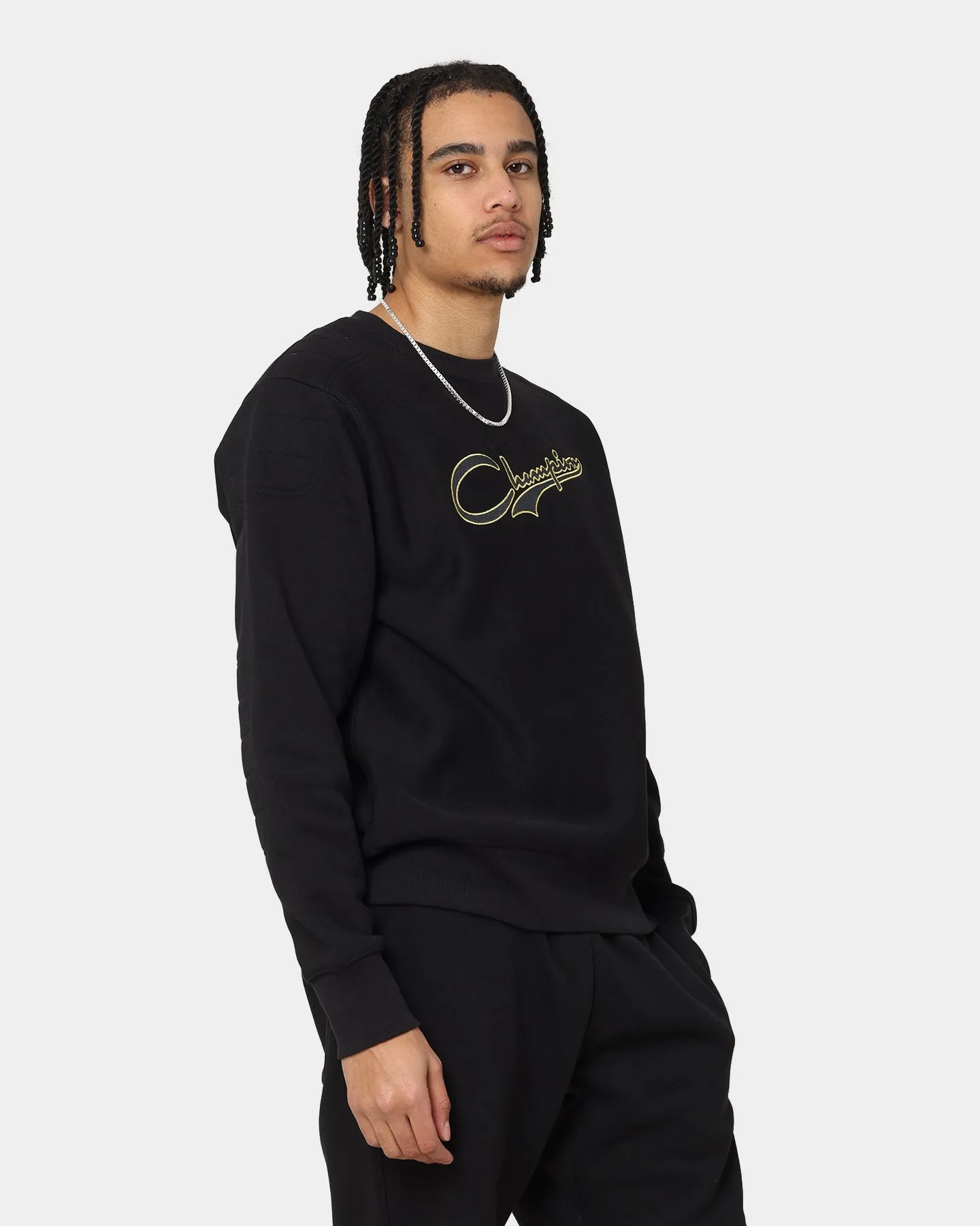 Champion Reverse Weave Collegiate Padded Crewneck Black/Gold