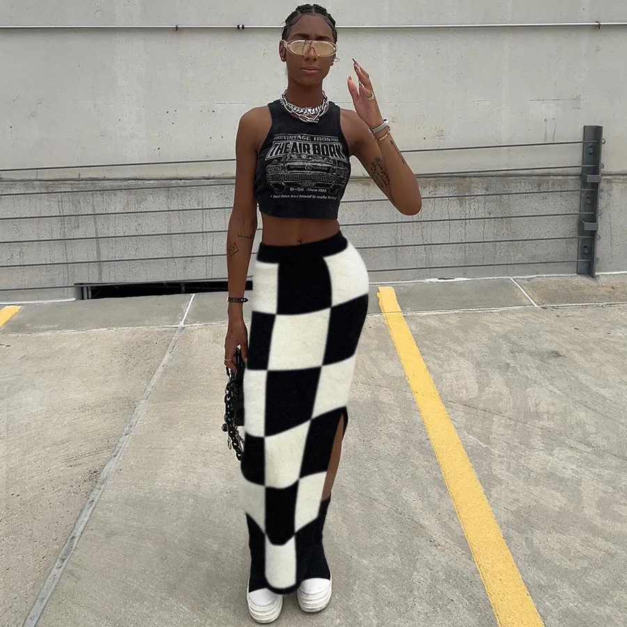 Checkers Maxi Skirt - Culture Heaven Special