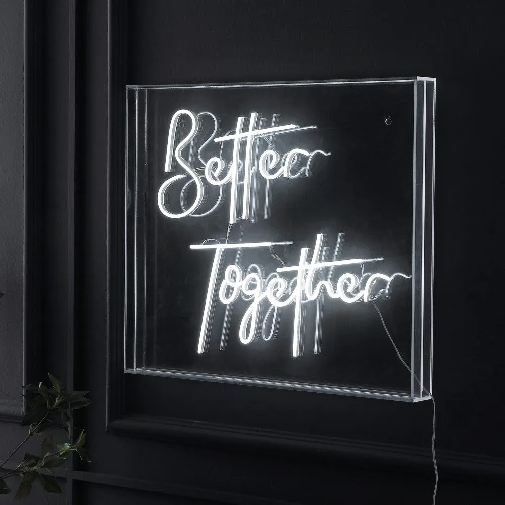 Cheers Together Contemporary Glam Acrylic Box USB Operated LED Neon Light