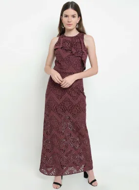 Claire Lace Overlay Panel Maxi Dress