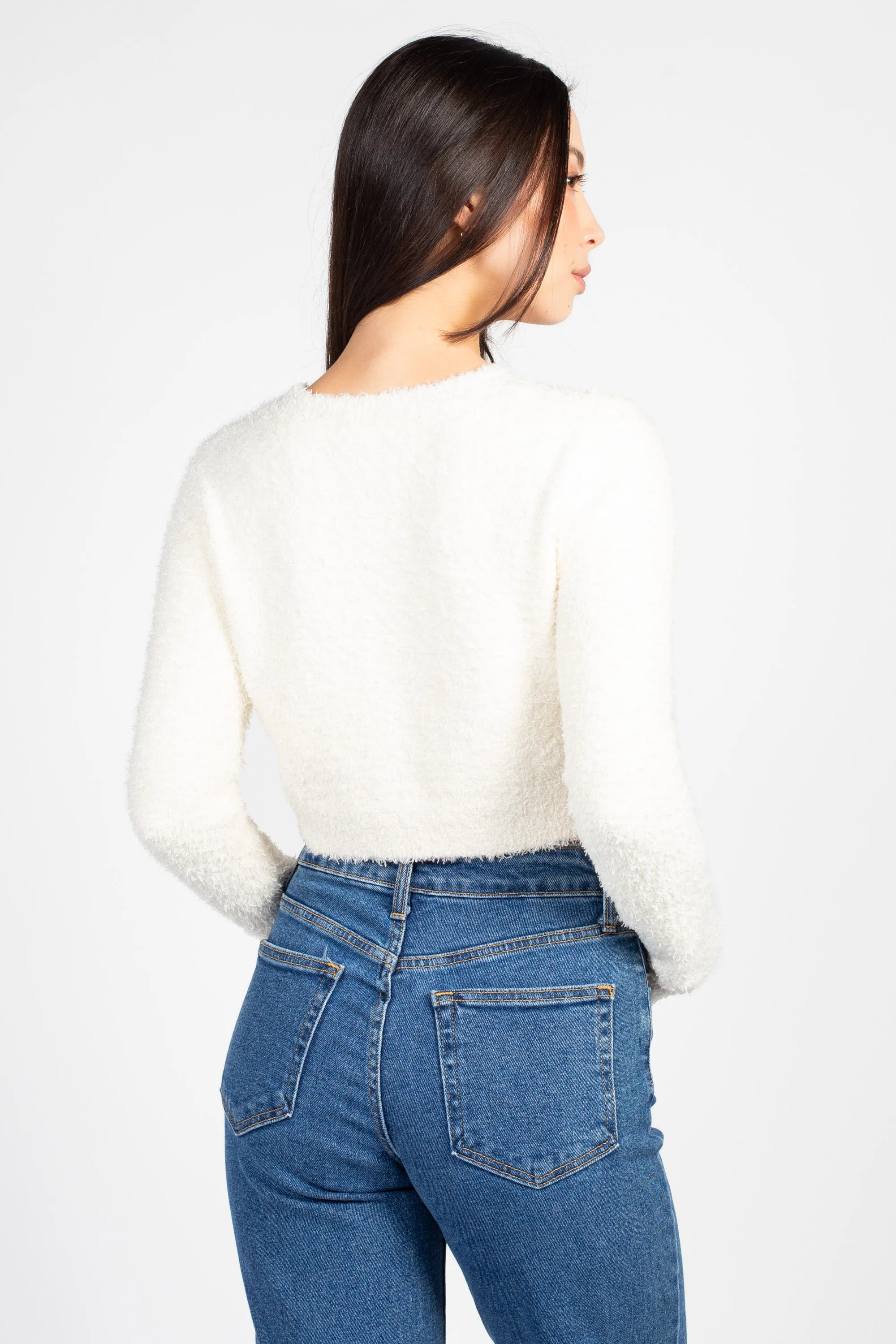 Clare Fuzzy Crop Sweater