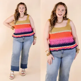 Comfy and Carefree Knit Tank Top in Multicolor