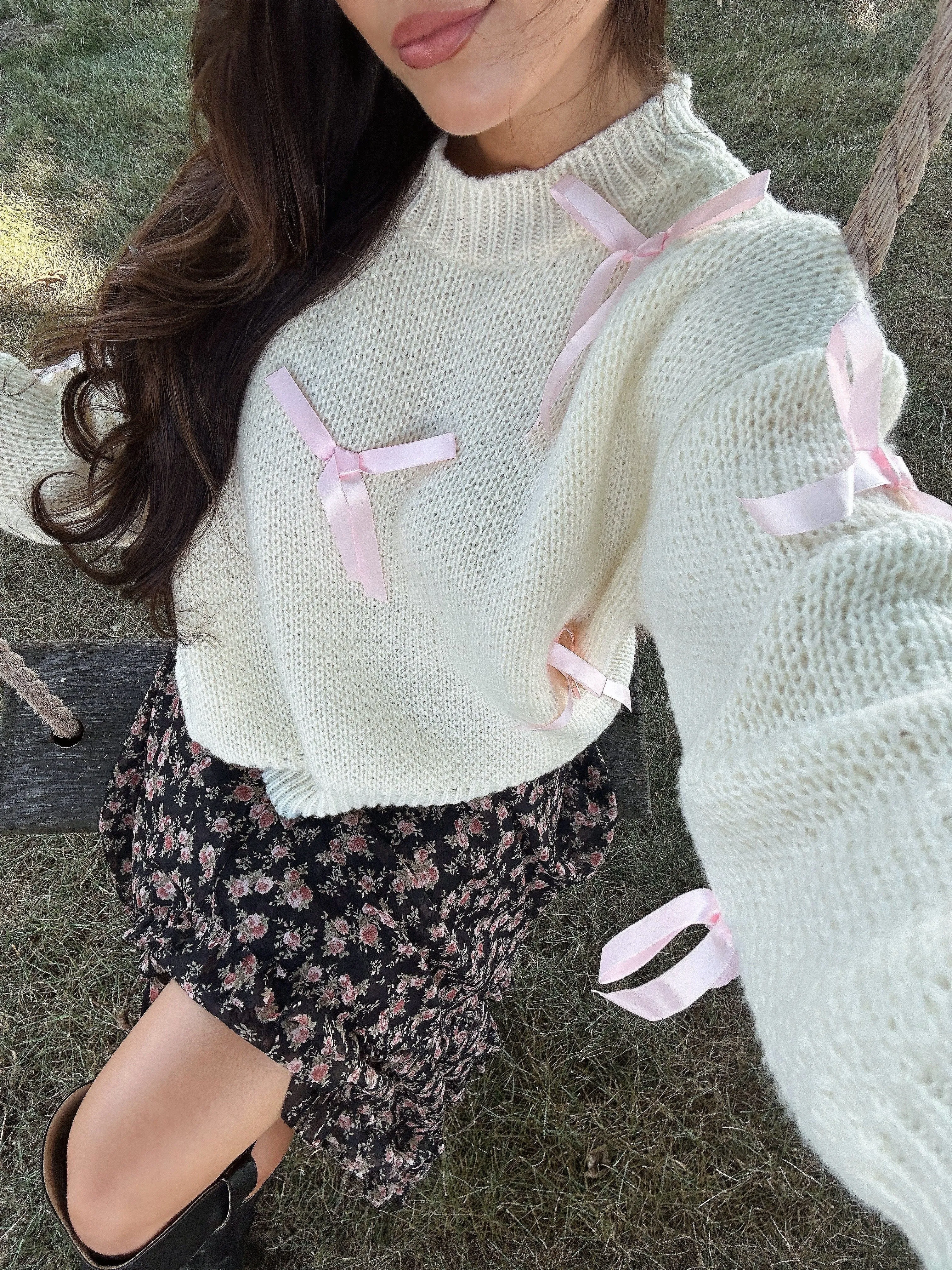 Cottage Charm Bow Sweater