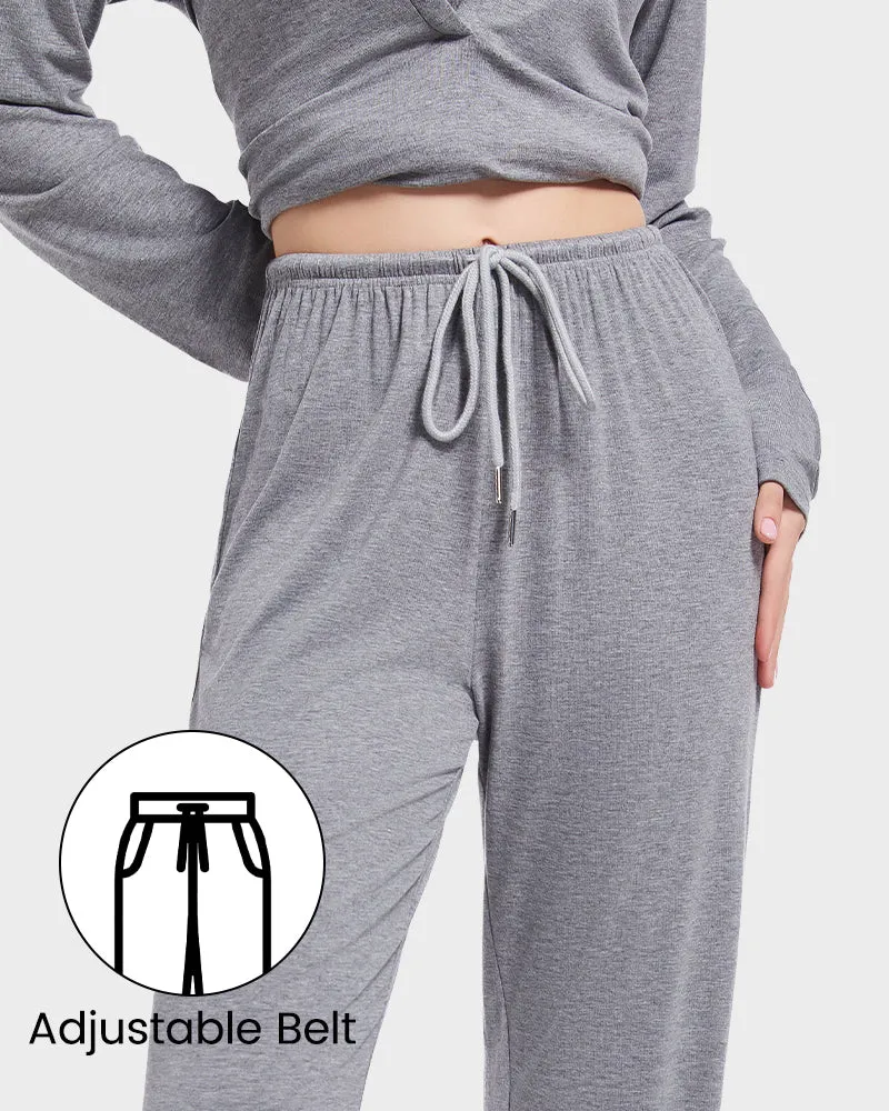 Cozy Modal Cotton Straight Leg Drawstring Lounge Pants