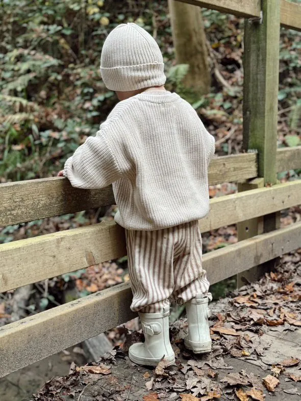 Cream Cotton Sweater & Hat Set