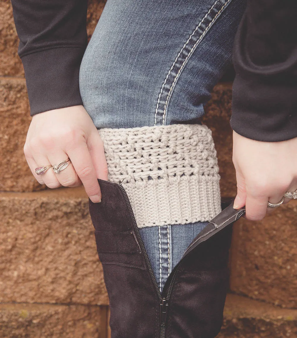 Crochet Pattern for Cascading Ridges Boot Cuffs | Crochet Boot Cuffs Pattern | Boot Cuff Crocheting Pattern | DIY Written Crochet Instructions