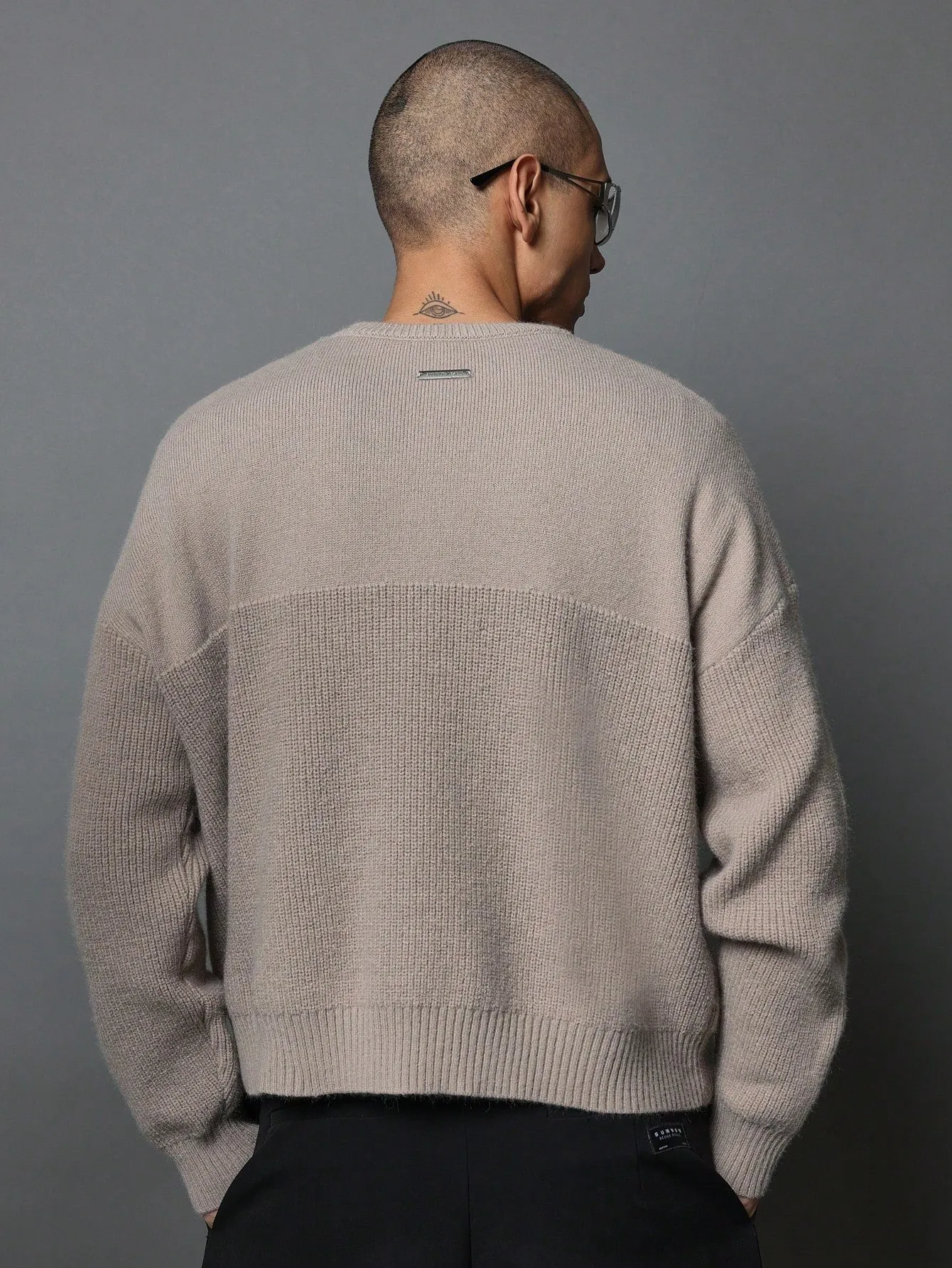 Crop Fit Crew Neck Sweater