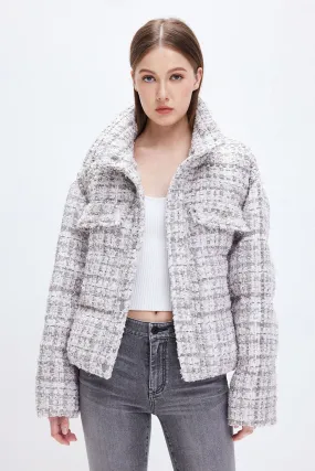 Cropped Down Jacket With Stand Collar