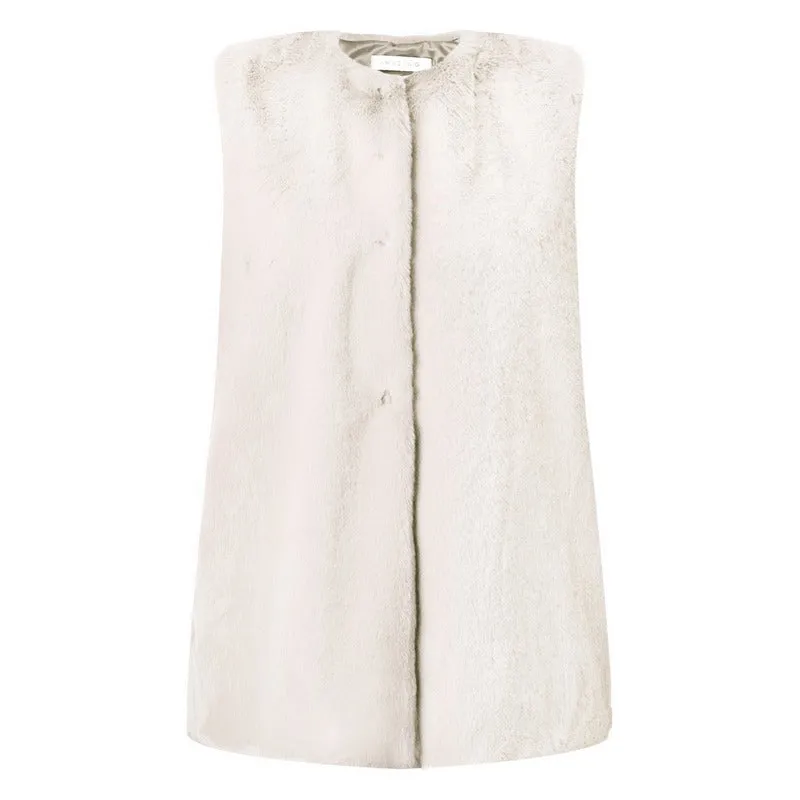 Cuddle Faux Fur Gilet in Natural