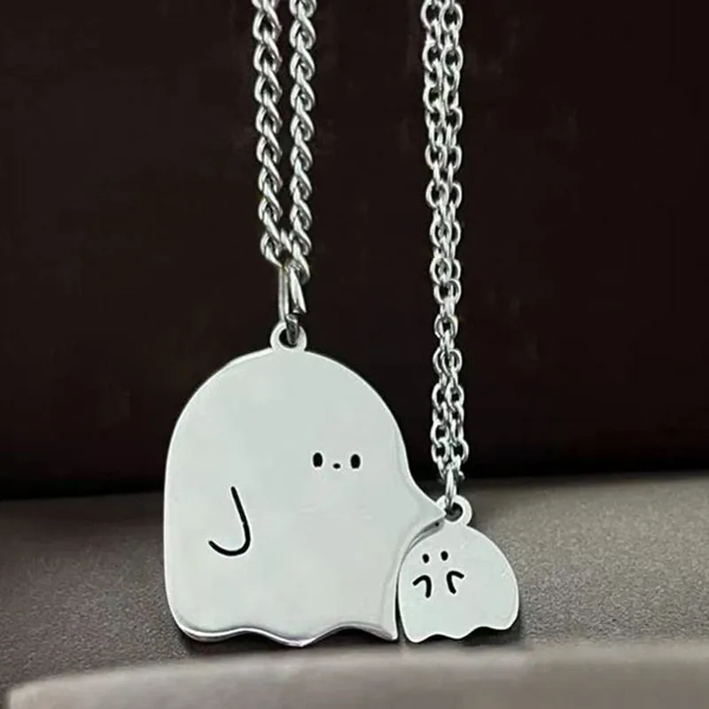 Cute Little Ghost Couple Necklace