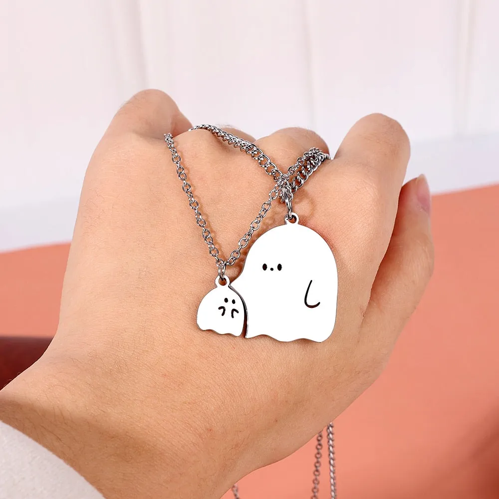 Cute Little Ghost Couple Necklace