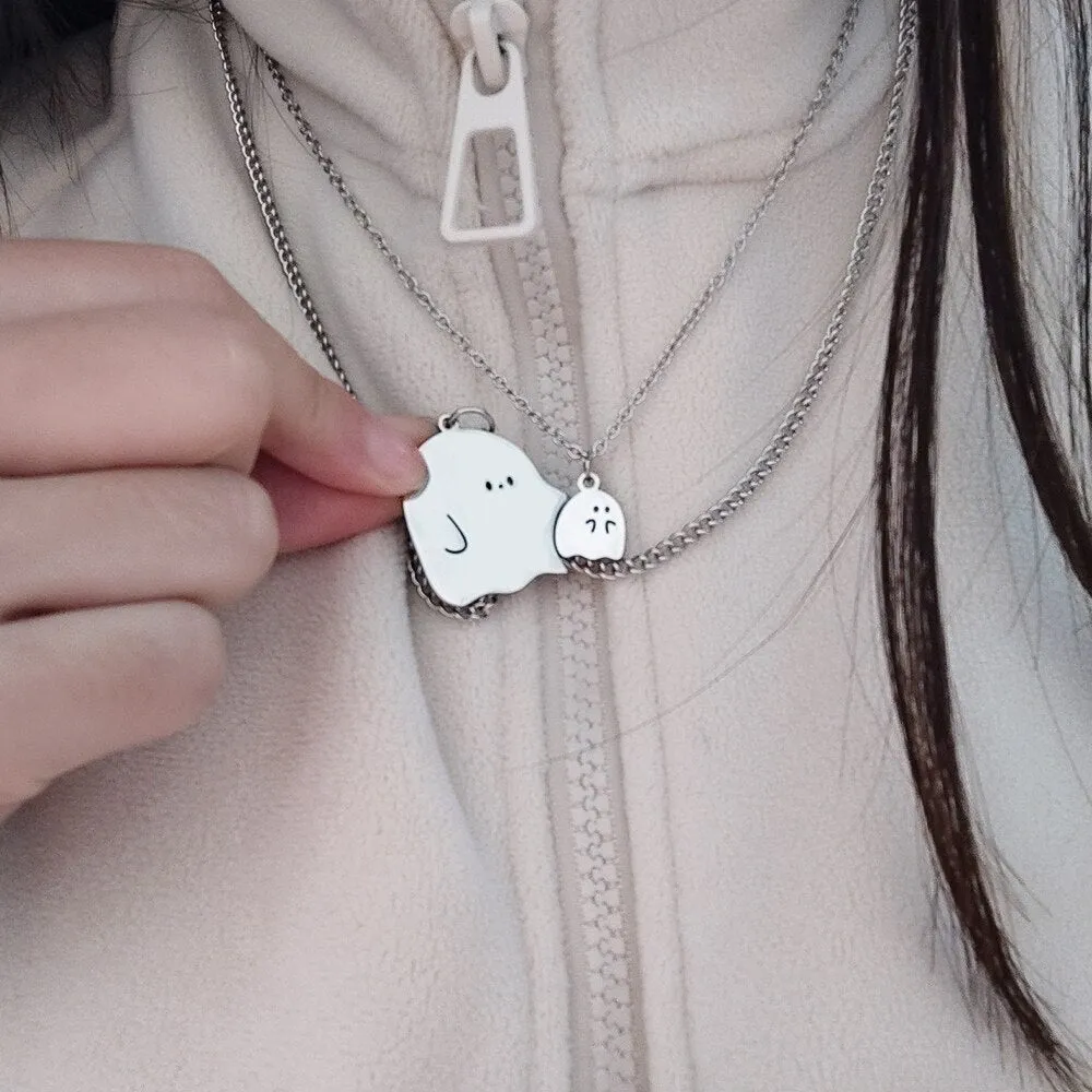 Cute Little Ghost Couple Necklace