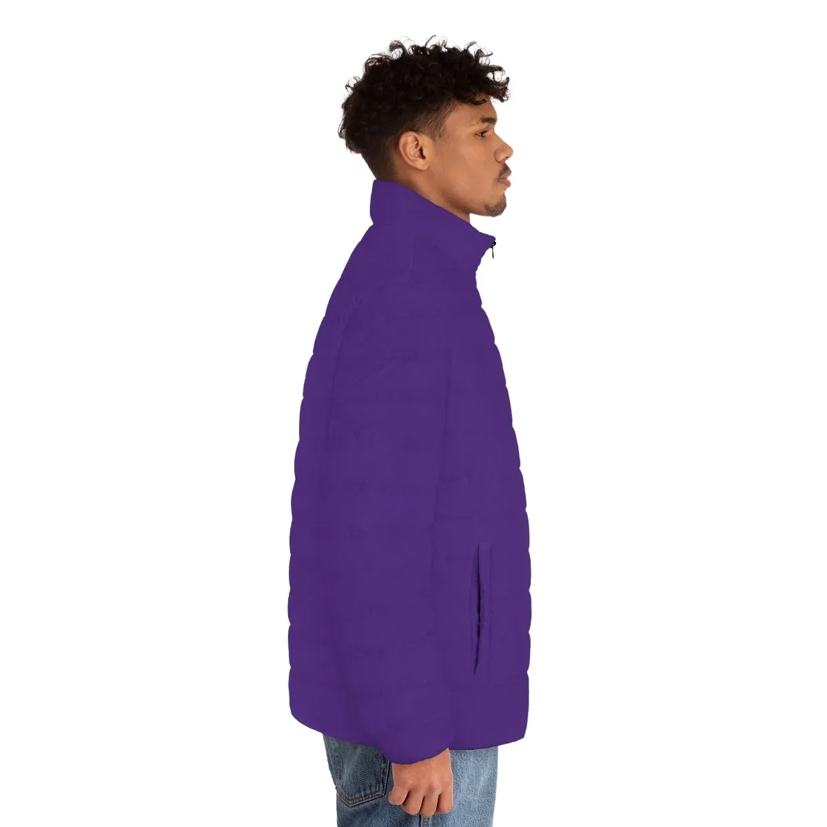 Dark Purple Color Men's Jacket, Best Men's Puffer Jacket