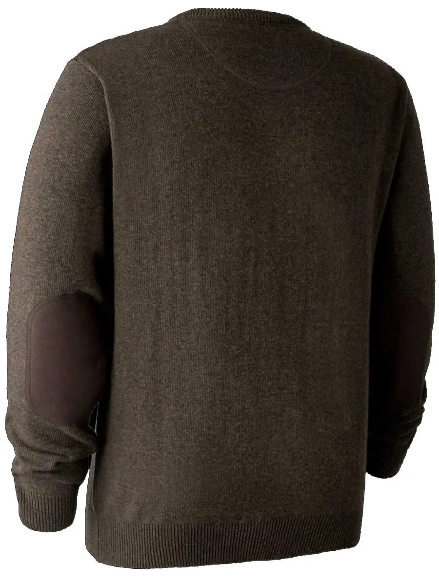 DEERHUNTER Sheffield Knit V-Neck Jumper - Mens - Dark Elm