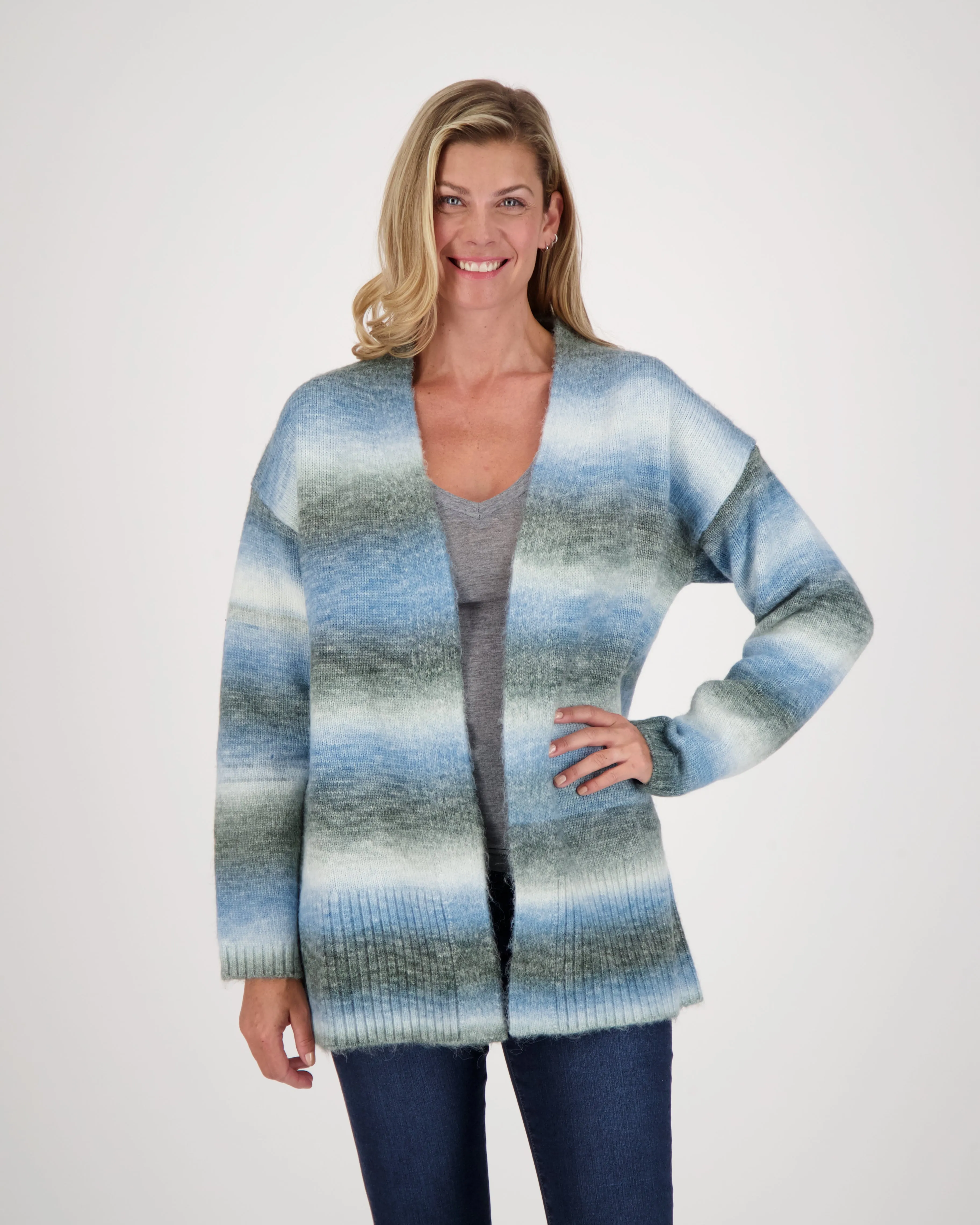 Dégradé Open Front Cardigan