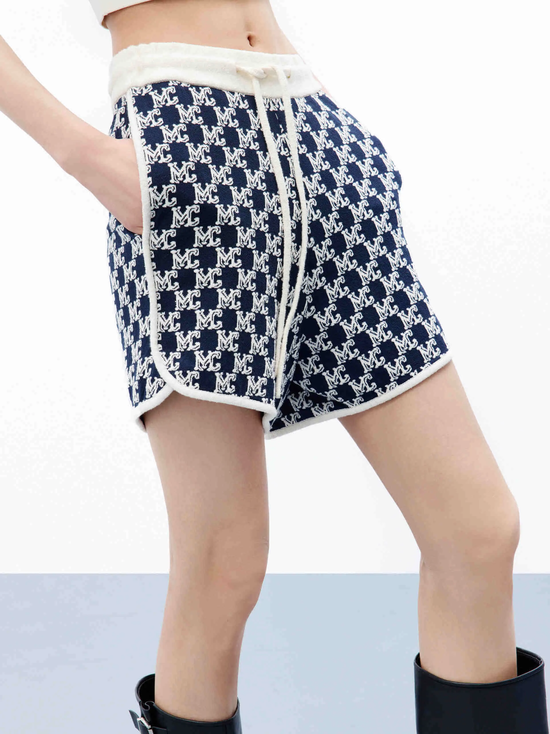 Drawstring Waist Monogram Shorts