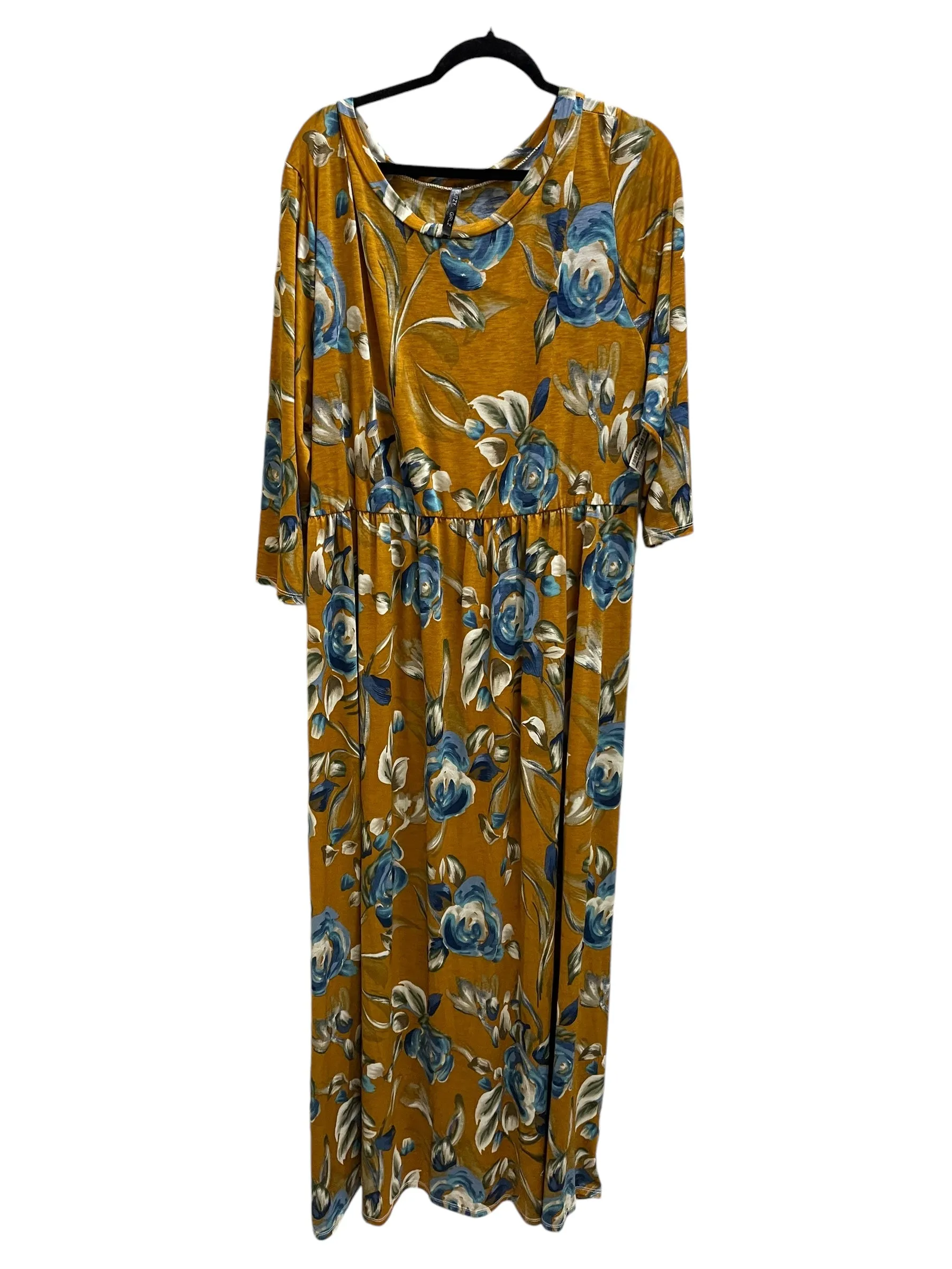 Dress Casual Maxi By Clothes Mentor In Yellow, Size: 3x