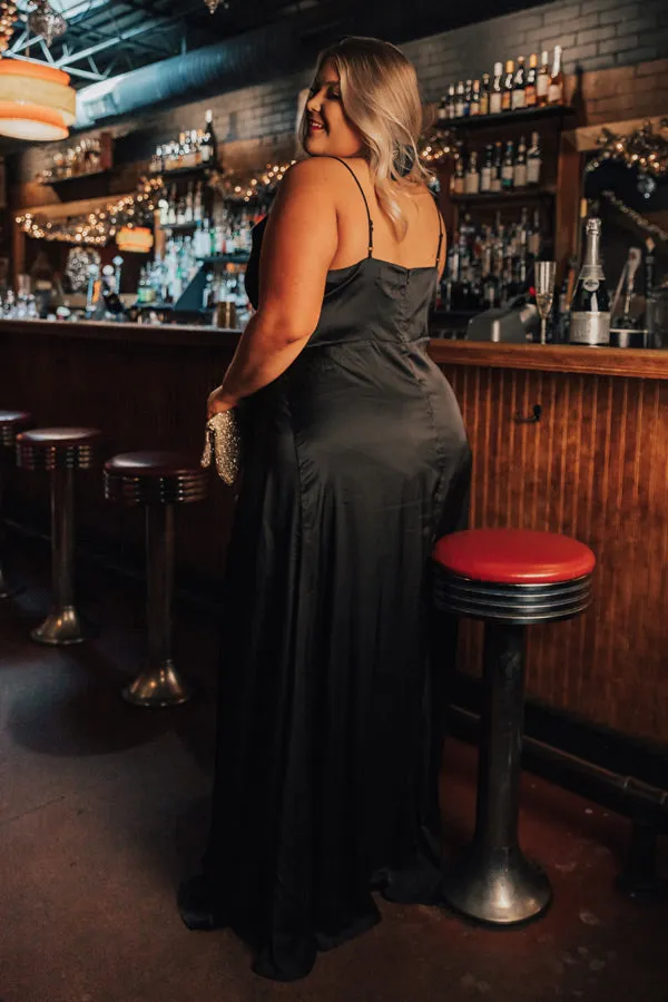 Dressed To The Nines Satin Maxi Curves