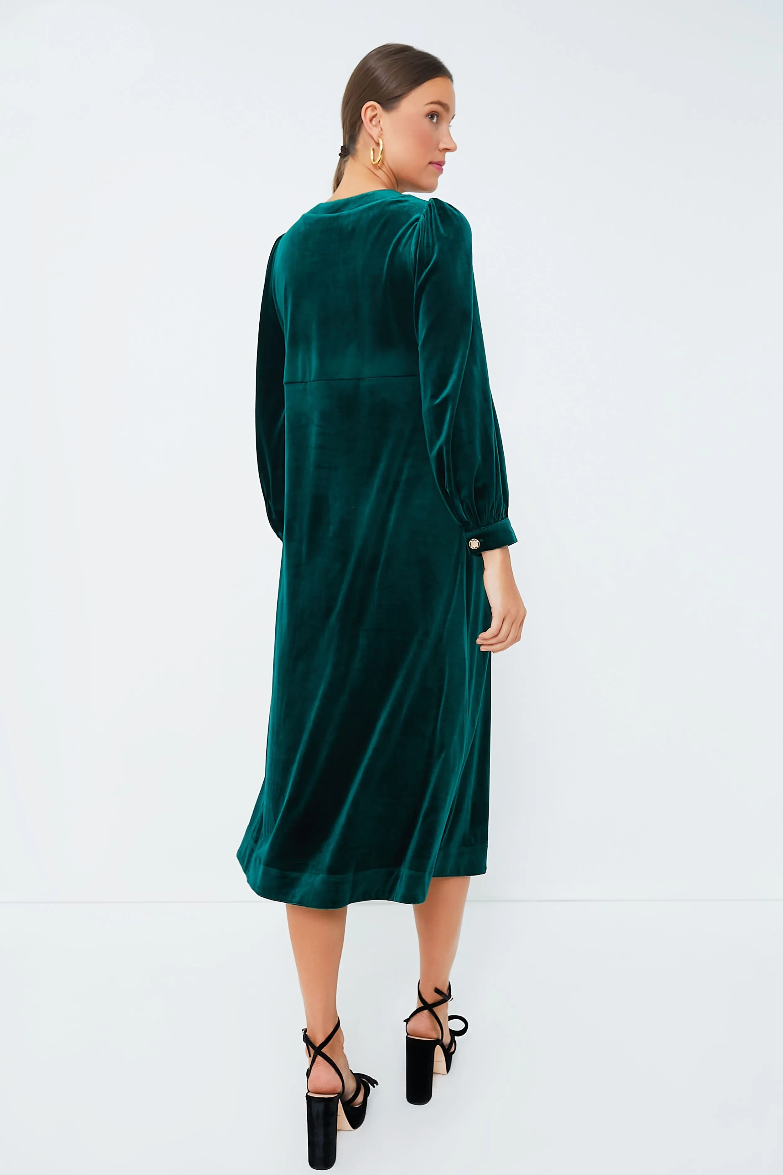 Emerald Green Velvet Arabella Dress