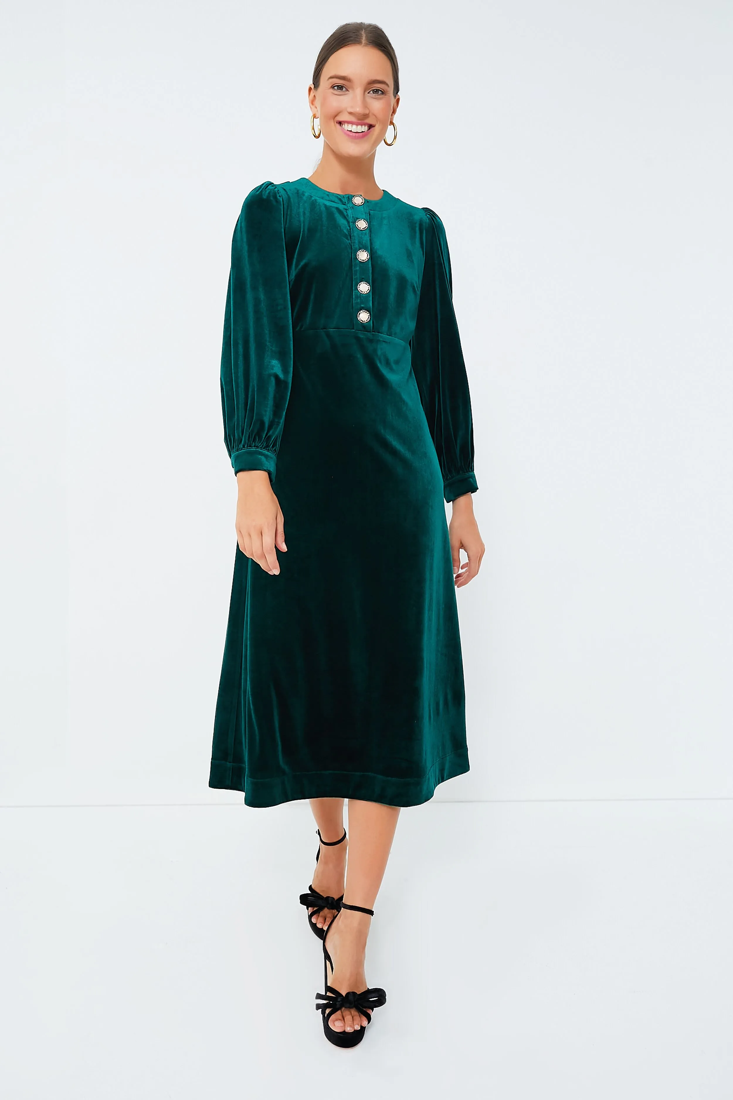 Emerald Green Velvet Arabella Dress