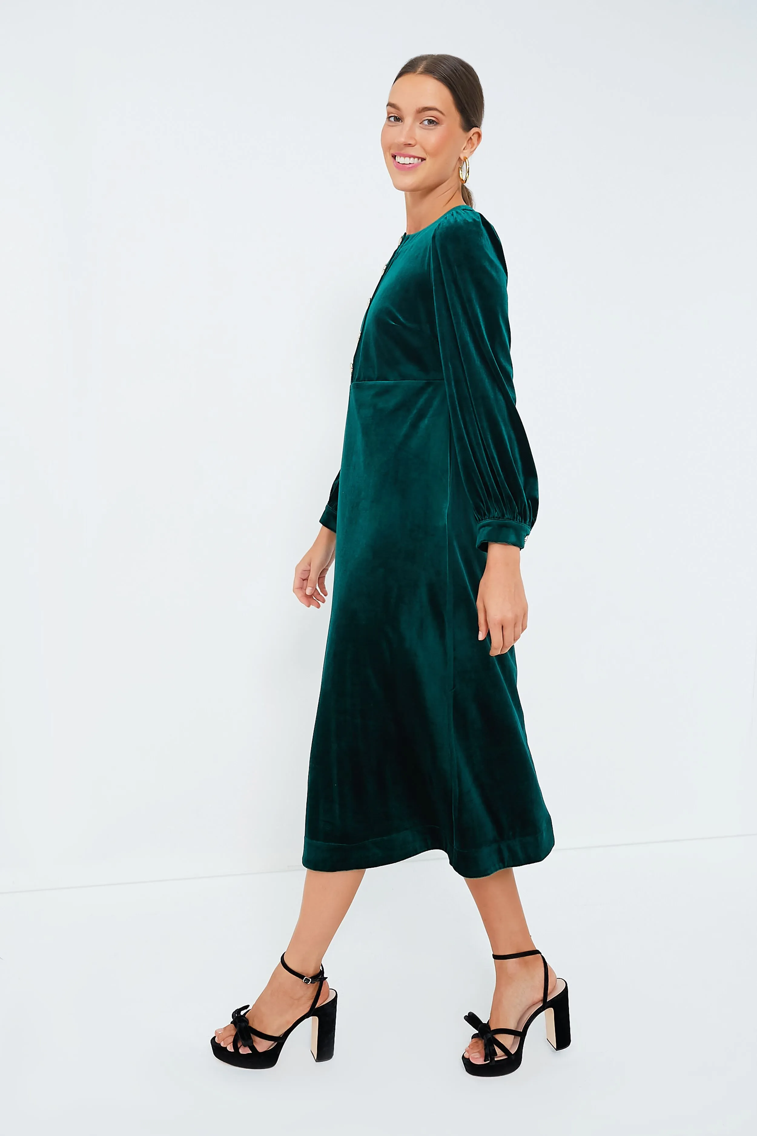 Emerald Green Velvet Arabella Dress