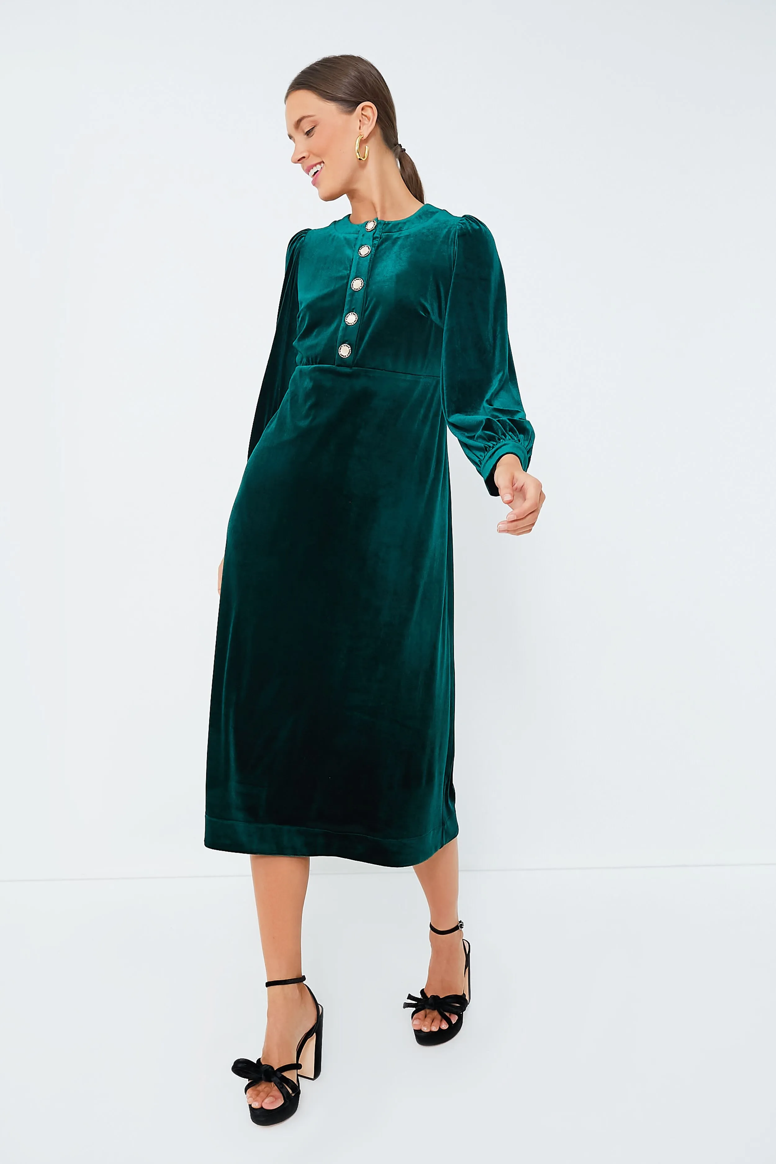 Emerald Green Velvet Arabella Dress