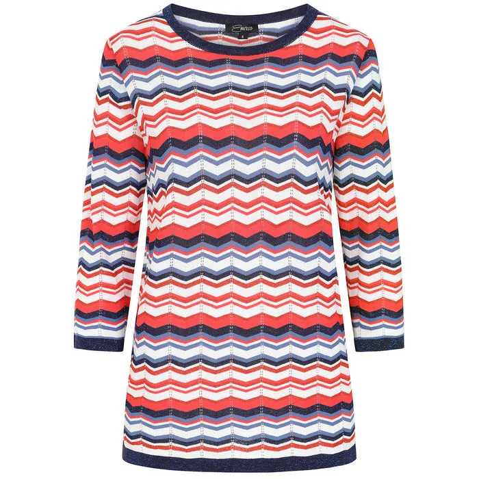 EMRECO Coral Chevron Striped Jumper