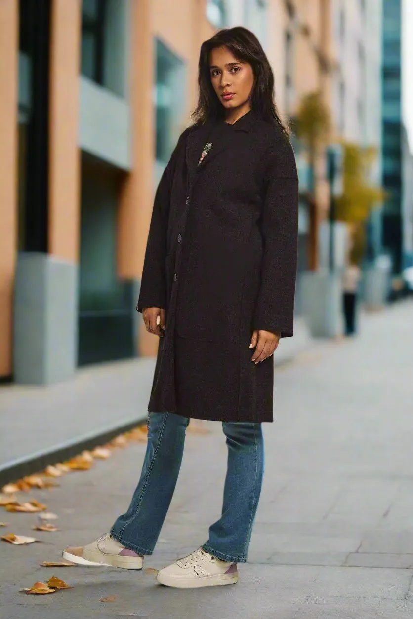 Fancy Unlined Loose Fit Coat