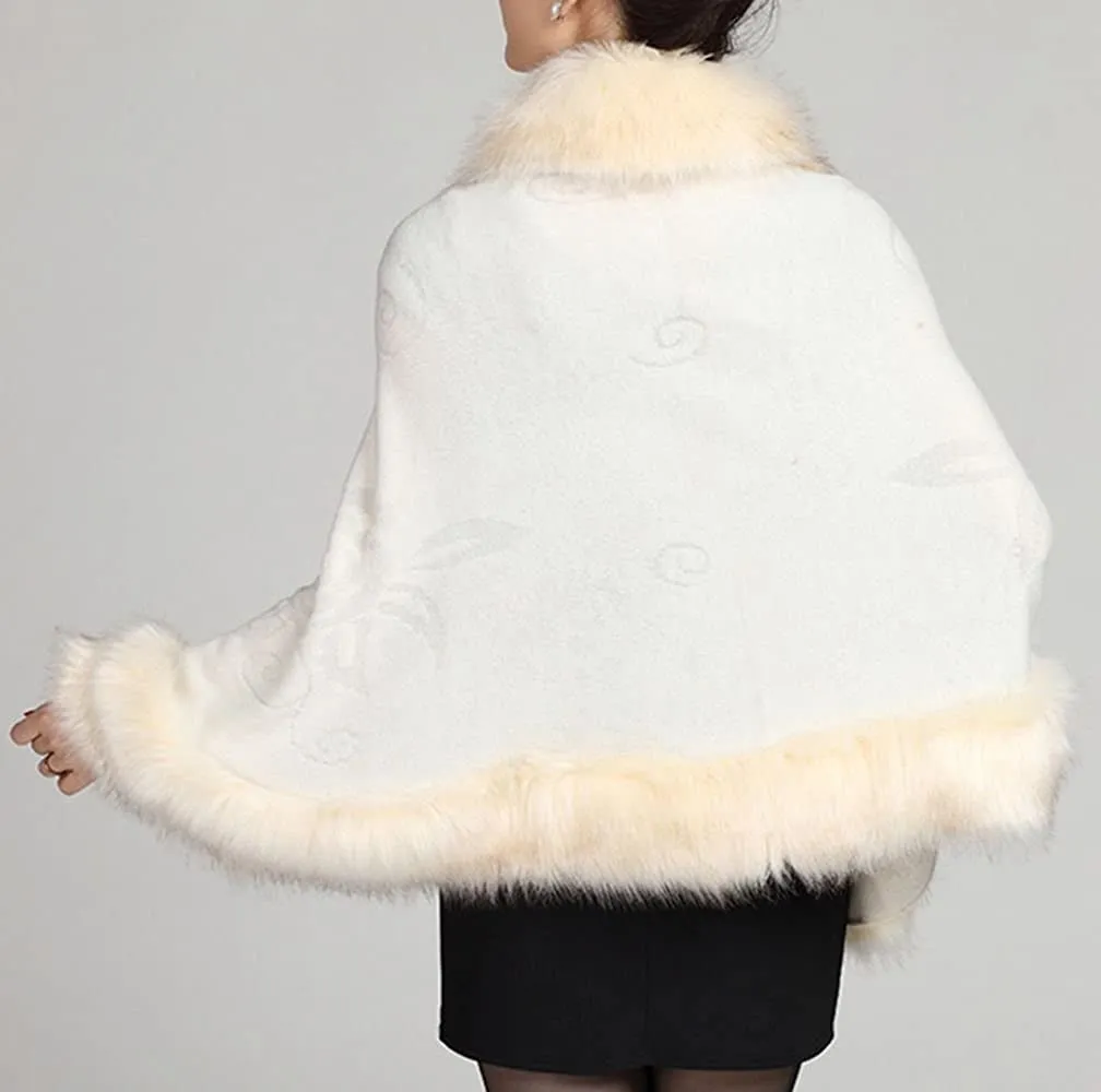 Faux Fur Shawl Wrap Cape Stole Shrug