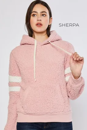 FINAL SALE -  Pink Sherpa Pullover Hoodie