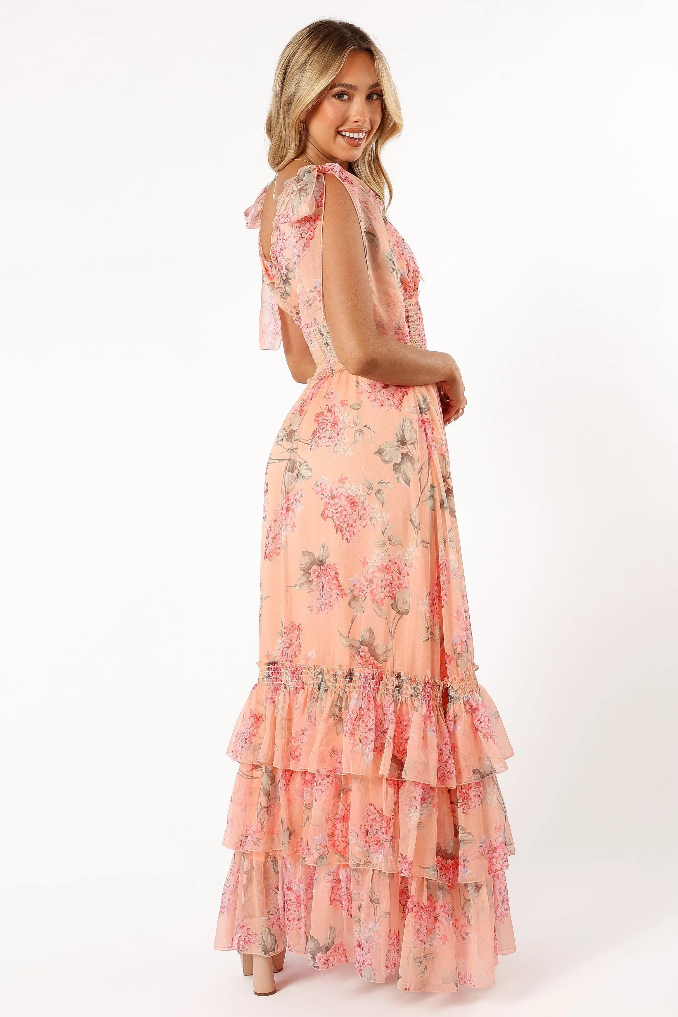 Fionna Maxi Dress - Peach Floral