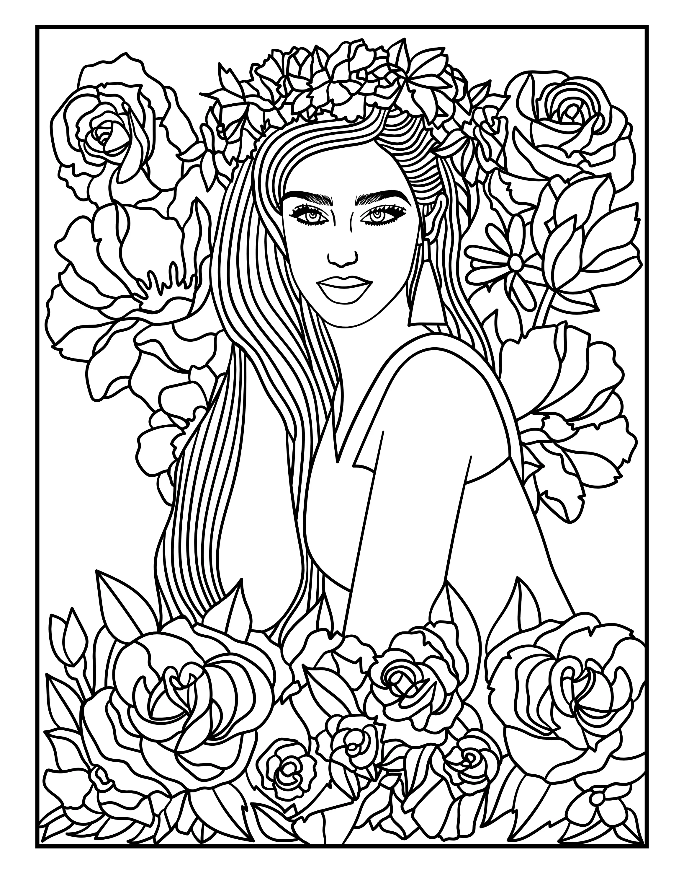 Flower Magic: Beautiful Digital Coloring Book PDF for All Ages