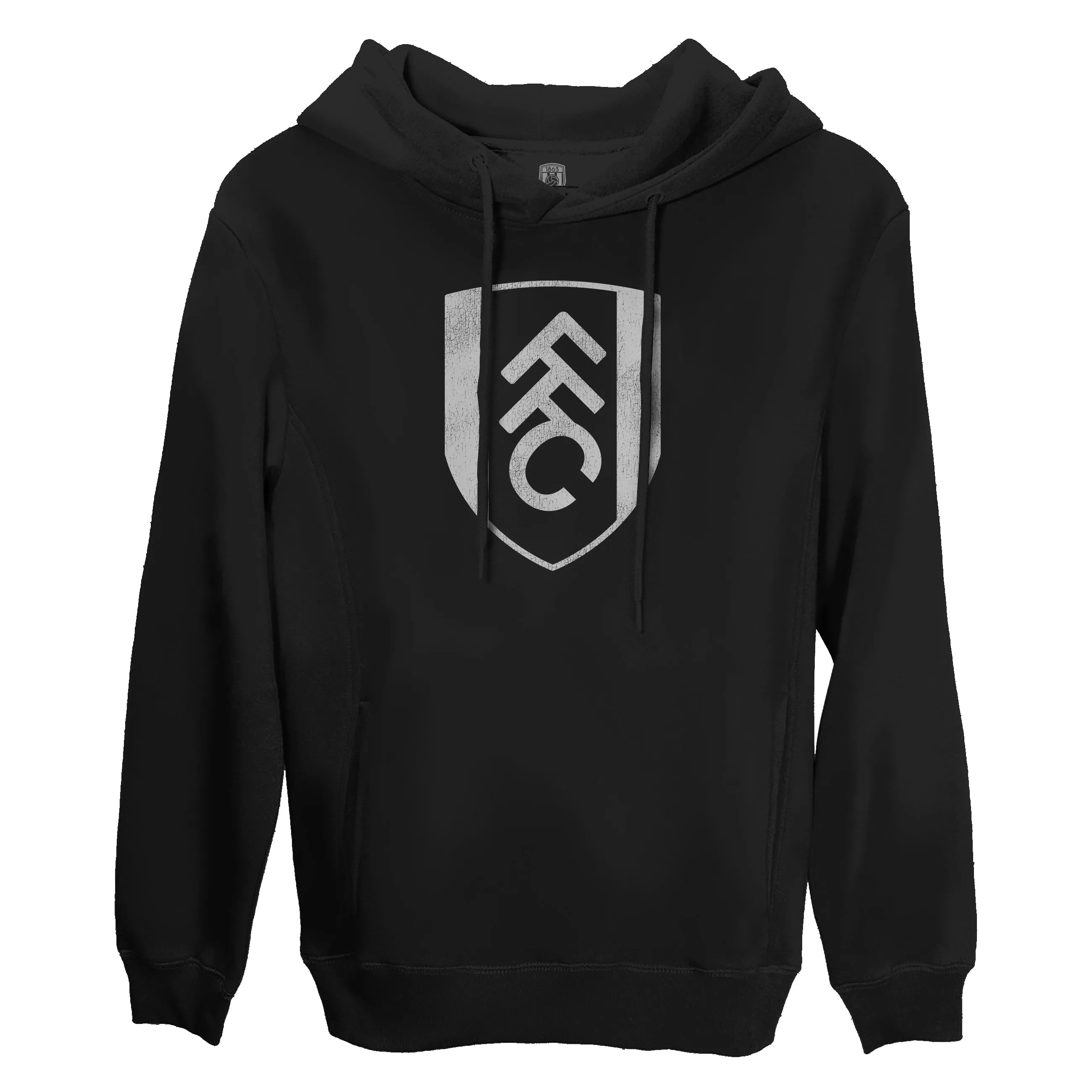 Fulham FC Mono Badge Fleece Pullover Hoodie - Black