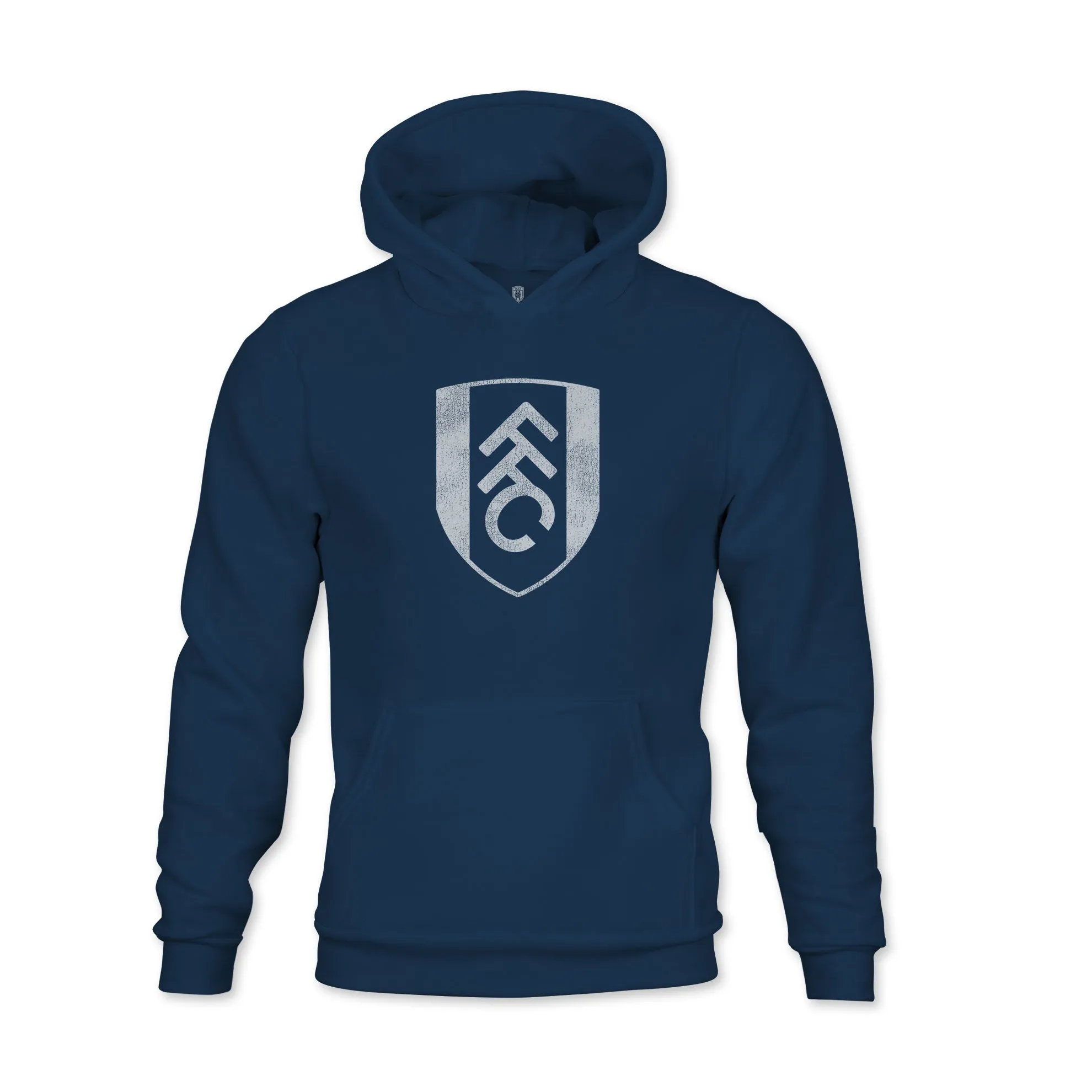 Fulham FC Mono Badge Youth Fleece Pullover Hoodie - Navy