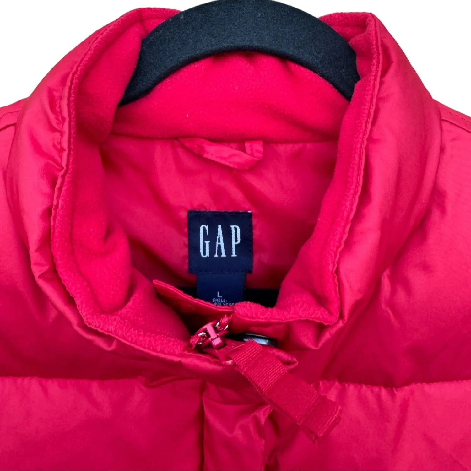 Gap Sleeveless Zip Front High Collar Side Stretch Down & Feather Puffer Vest - L