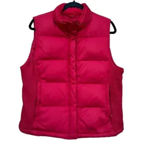 Gap Sleeveless Zip Front High Collar Side Stretch Down & Feather Puffer Vest - L