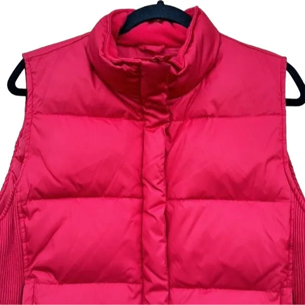 Gap Sleeveless Zip Front High Collar Side Stretch Down & Feather Puffer Vest - L