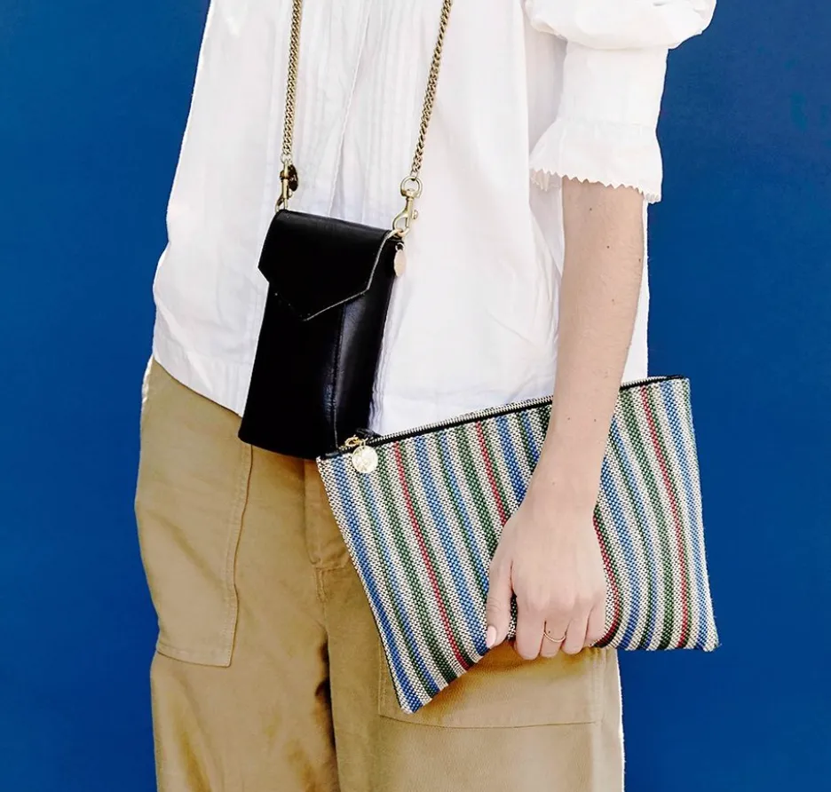 Garden Stripe Flat Clutch