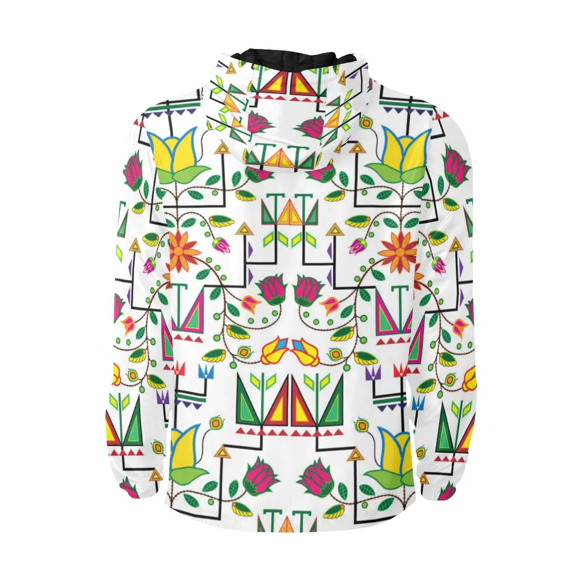 Geometric Floral Summer - White Unisex Quilted Coat