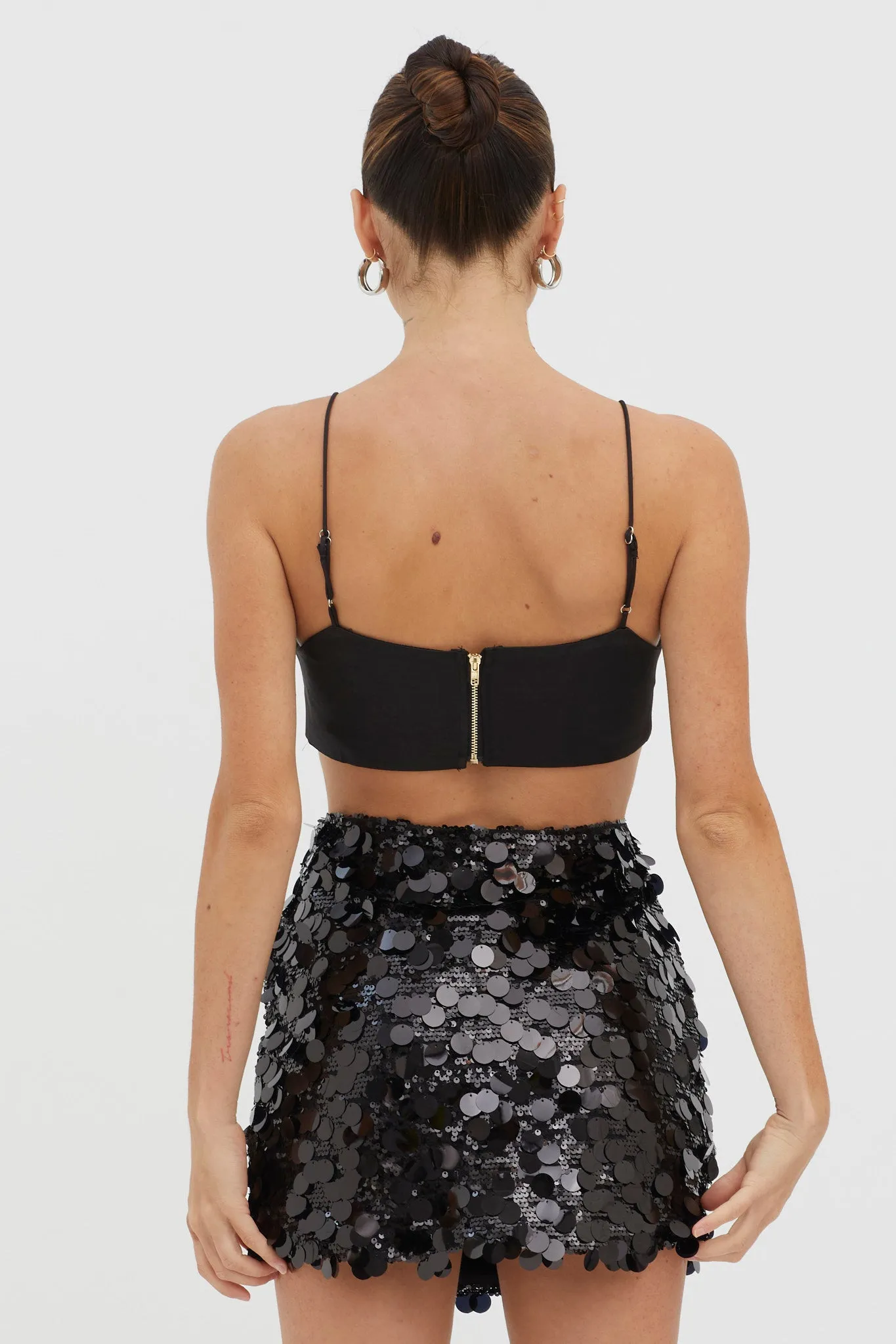 Gin Fizz Sequin Mini Skirt Black