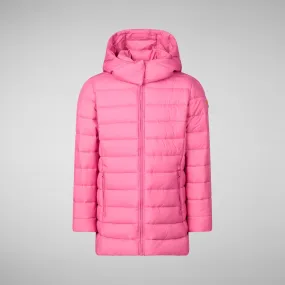 Girls' animal free puffer jacket Pricilla in gem pink