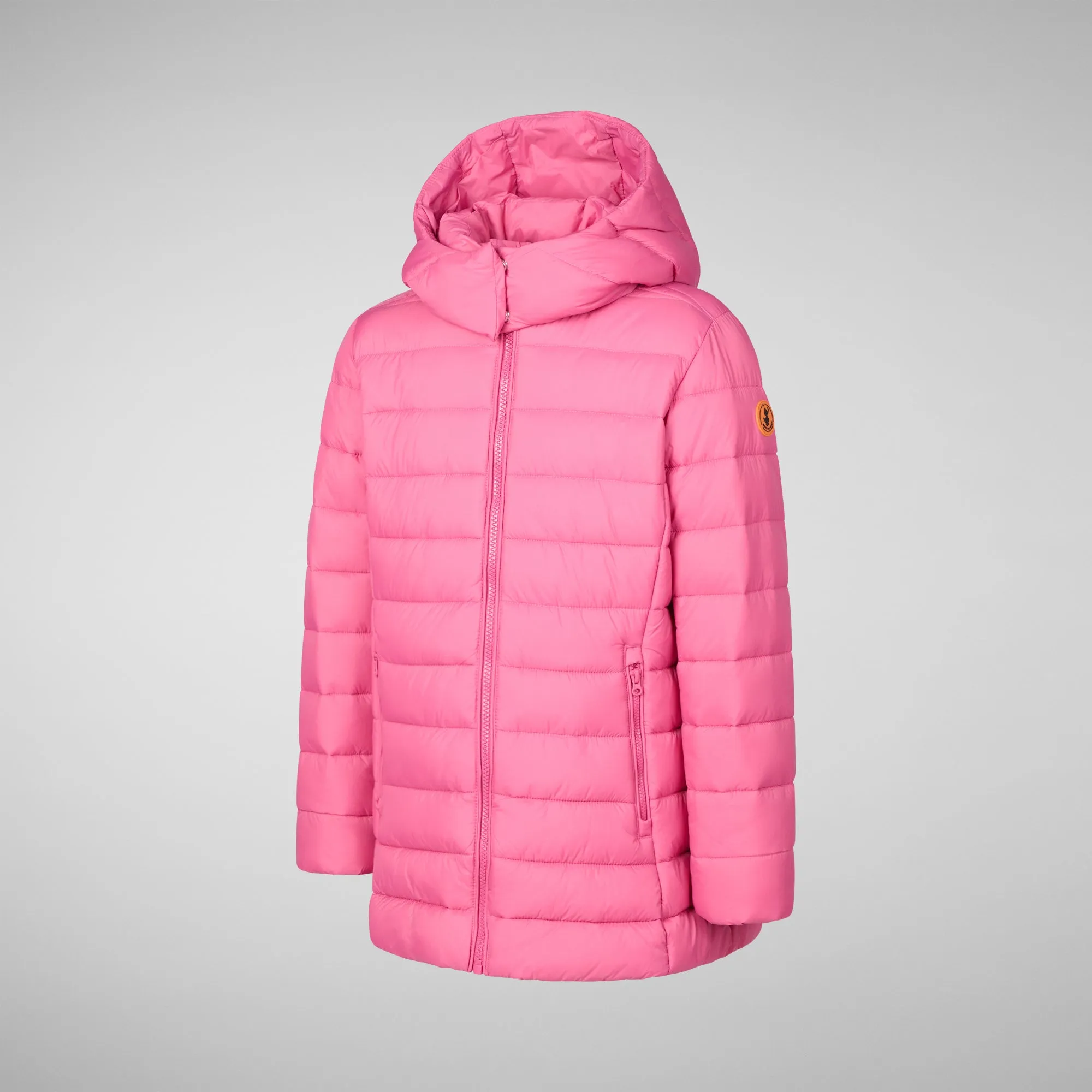 Girls' animal free puffer jacket Pricilla in gem pink