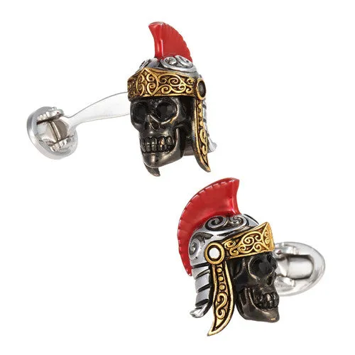 Gladiator Skull Cufflinks with 24K Vermeil Detail I Jan Leslie